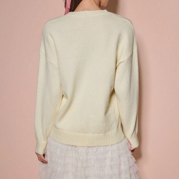 Apricot Casual Women's Romantic Oversized Christmas Sweater - Picture 2 of 7